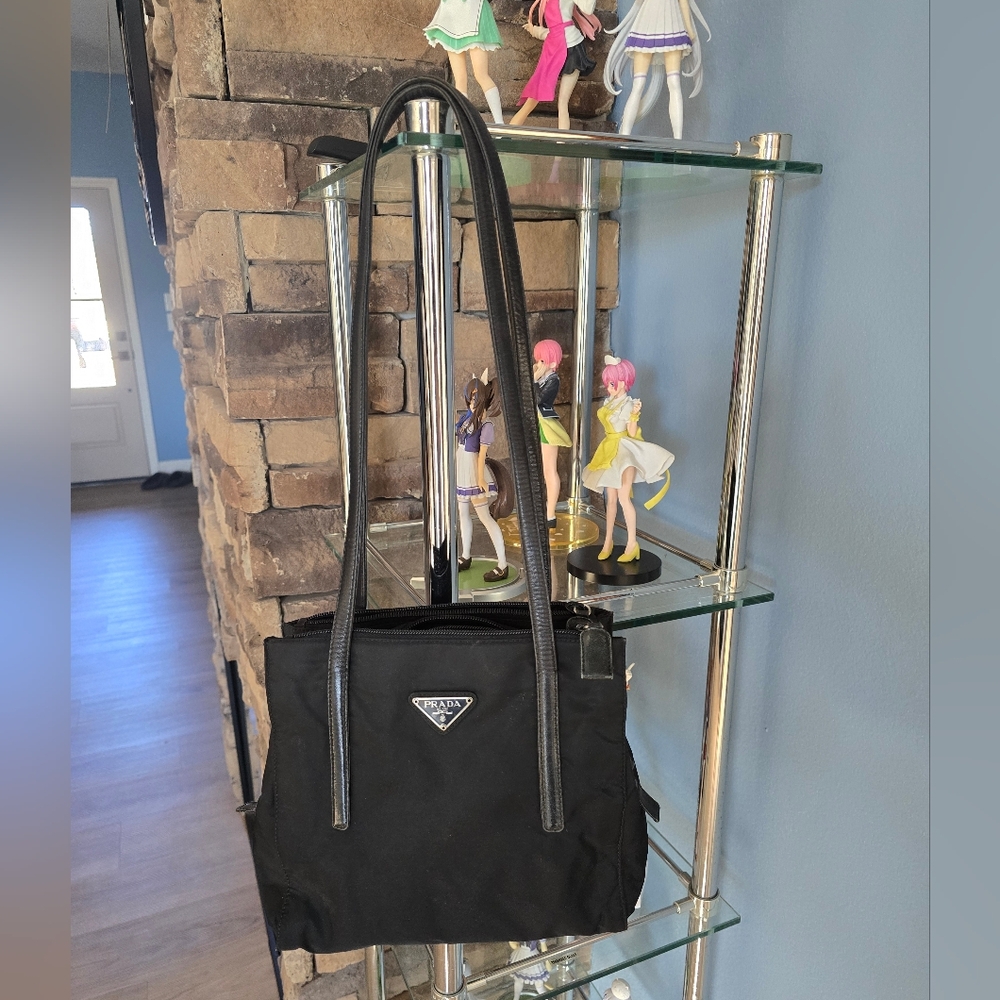 Prada Elegant Black Nylon Shoulder Bag